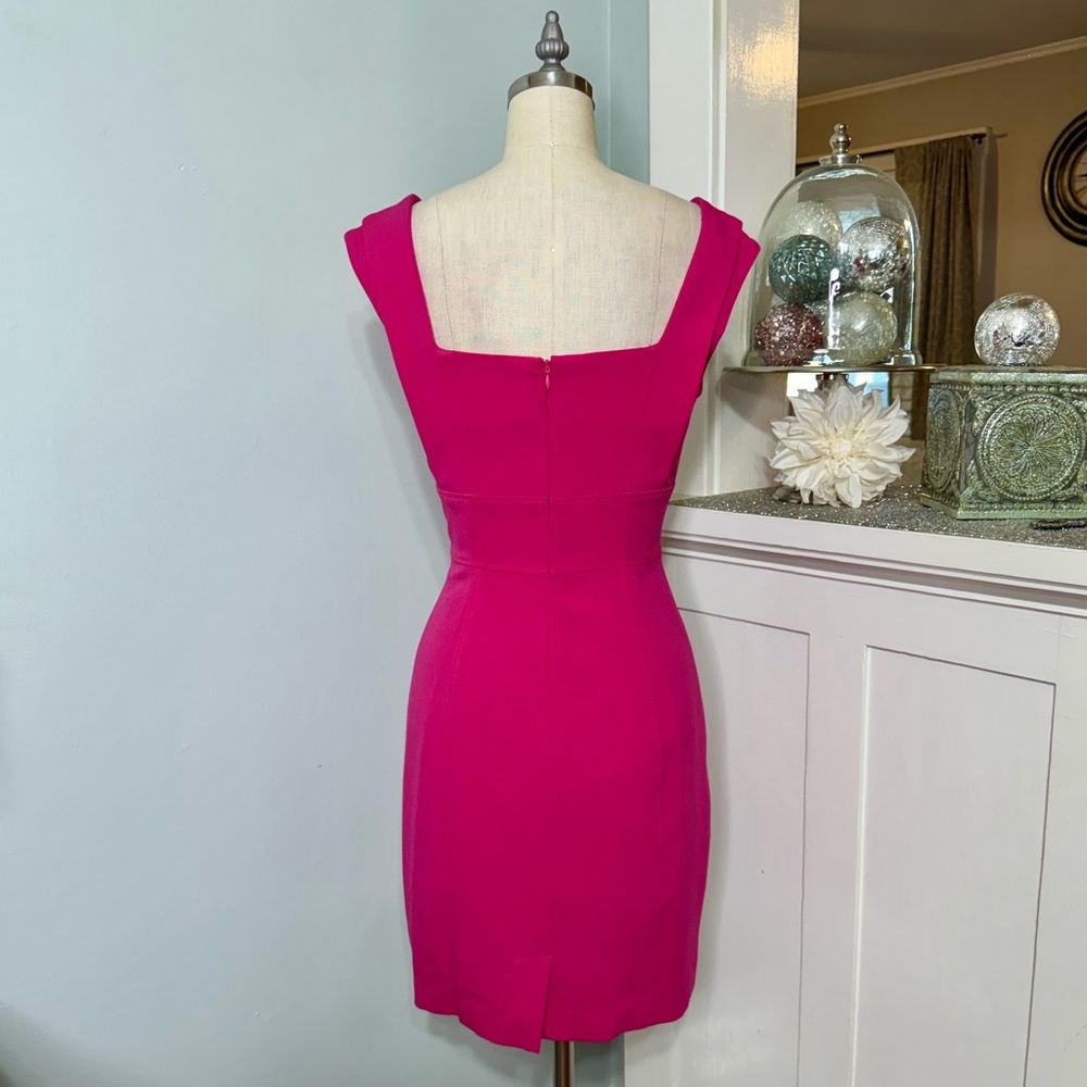 Calvin Klein Pink Sheath Dress Floral Scoop Neckline Size 4 - Picture 5 of 9